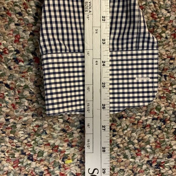 Bonobos Navy White Gingham Check Standard Fit Long Sleeve Button Shirt Size XL - Picture 11 of 11